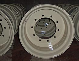 painted white off-road wheels